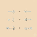 (2-3182) Pendientes de bola lisa en plata de ley 925.