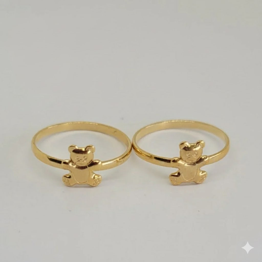 (1-3001-4) Anillo de osito de peluche laminado en oro - BGO