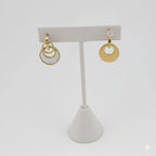 (4-2226) Stainless Steel - Mother of Pearl Long Earrings.