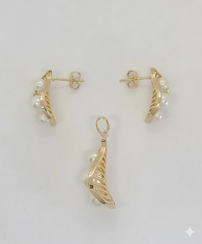 (1-6259) Laminado dorado - Juego de hojas de perla - BGO