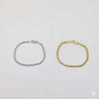 (4-4253) Pulsera de eslabones curvos de acero inoxidable de 2,8 mm