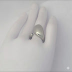 (4-0007) Stainless Steel - Open Teardrop Ring.