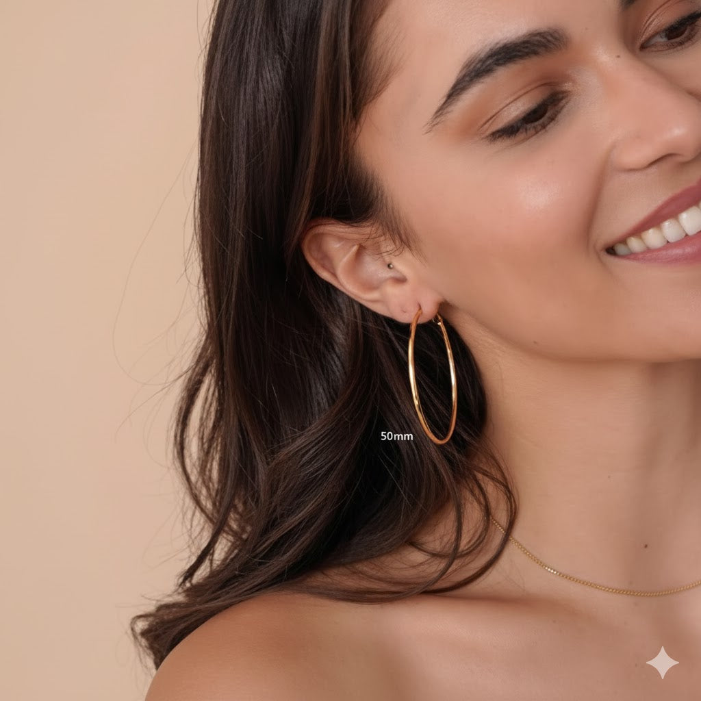 12 Pairs Hypoallergenic Large /Gold Hoop Earrings Set for Women, Big Thin Thick Gold Hoops Earrings Loop Pack for Jewelry Gift 40mm/50mm