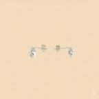 (2-3235) 925 Sterling Silver - Puff Mariner Stud Earrings.