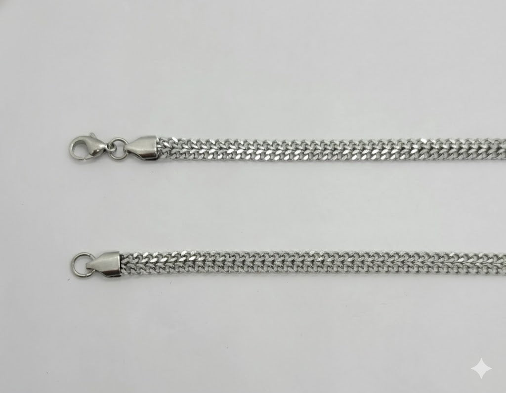 (4-3109) Cadena de eslabones alternativos de acero inoxidable de 5 mm - 24"