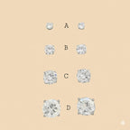 (2-3075) 925 Sterling Silver - Round Zircon Stud Earrings.