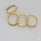 (1-3026) Gold Laminate - Colorful Zircon Band Ring - BGO