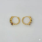 (1-2632-1) Laminado dorado - Huggies de circonita - BGO