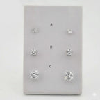 (4-2196) Stainless Steel - Square Zircon Stud Earrings.