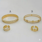 (MBRA-26) Acero inoxidable - Brazalete con anillo.