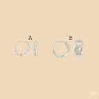 (2-4059) Plata de ley 925 - Pequeños Huggies lisos.