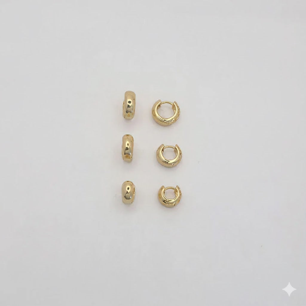 (1-2988) Gold Laminate - Trio Set Small Hoops - BGF