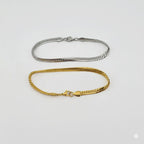 (4-4040) Pulsera de eslabones planos de acero inoxidable de 5 mm y 8,5"