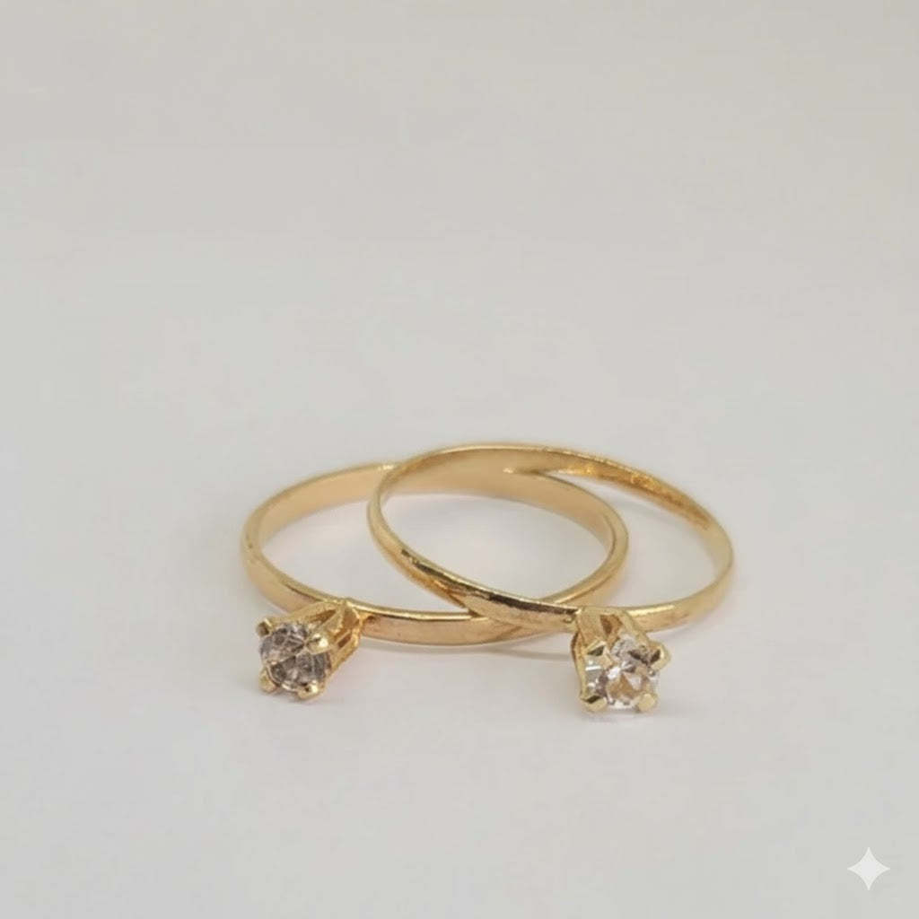 (1-3006-1) Anillo de circonitas laminadas en oro - BGO