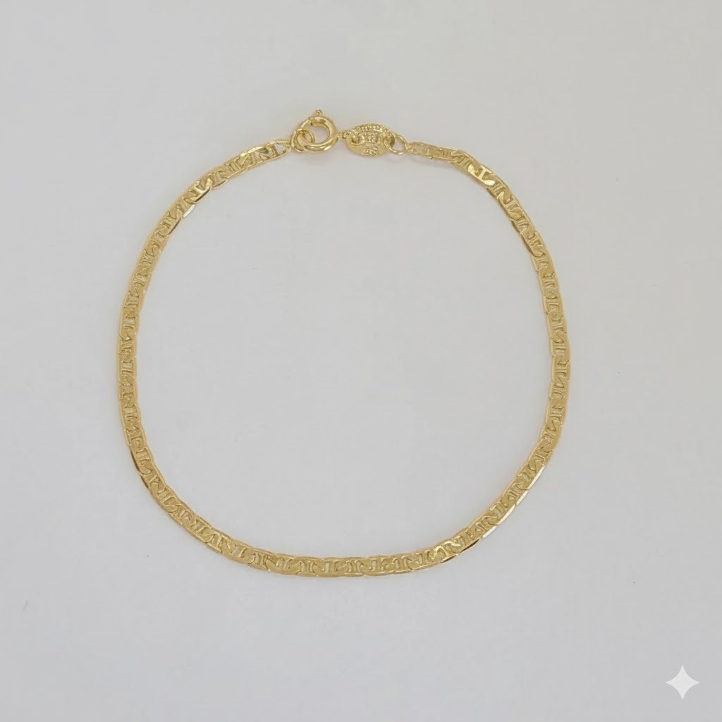 (1-0414) Pulsera de eslabones marineros de 2,5 mm laminados en oro - BGF