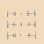 (2-3049-2) 925 Sterling Silver - Zircon Stud Earrings.