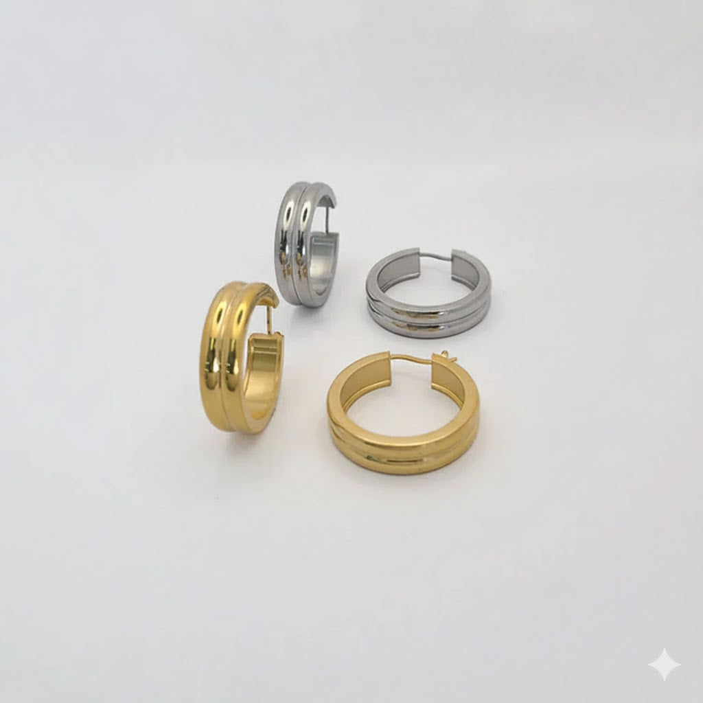 (4-2123) Stainless Steel -Chunky Hoops.