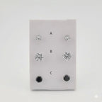 (4-2194) Stainless Steel - Round Zircon Stud Earrings.