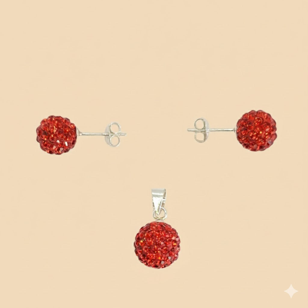 (2-6381) Plata de Ley 925 - Juego de Bolas de Zirconia.