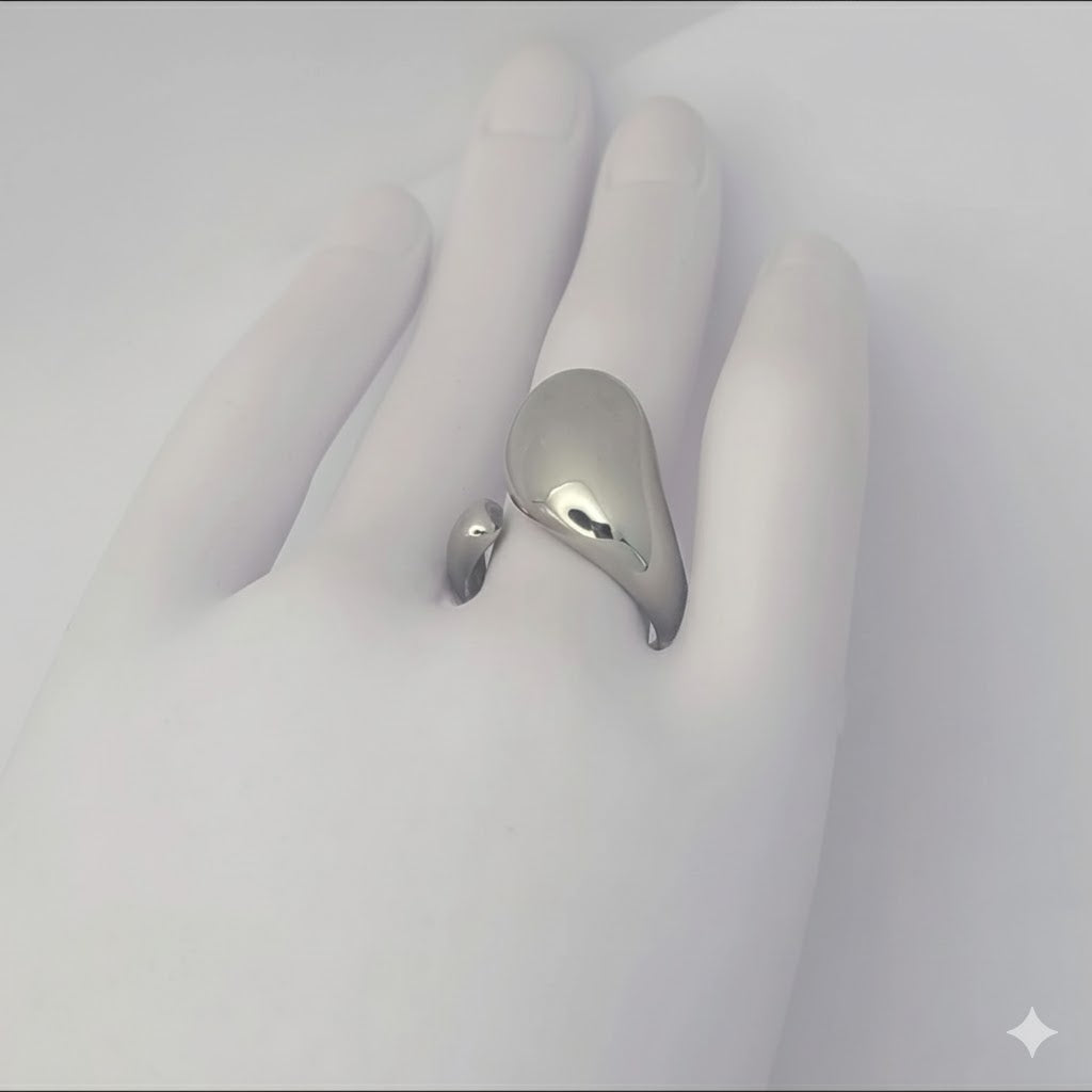 (4-0007) Acero inoxidable - Anillo de lágrima abierto.