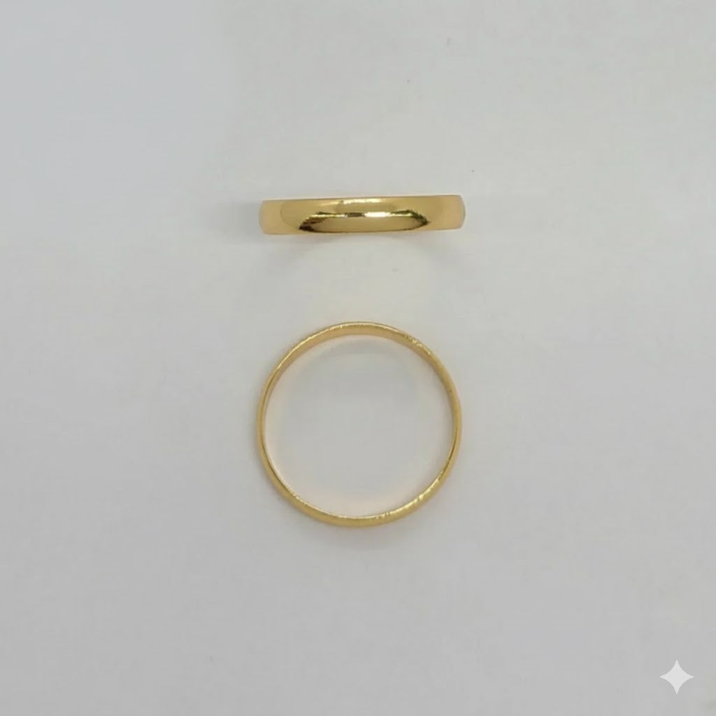 (1-3010-1) Anillo unisex clásico laminado en oro - BGO