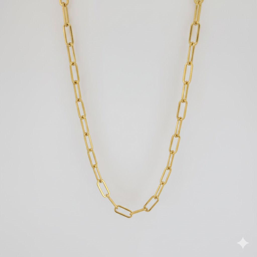 (4-3267) Stainless Steel - 6.5mm Paper Clip Link Chain.