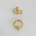 (4-0042) Stainless Steel - Double Band Balls Ring.