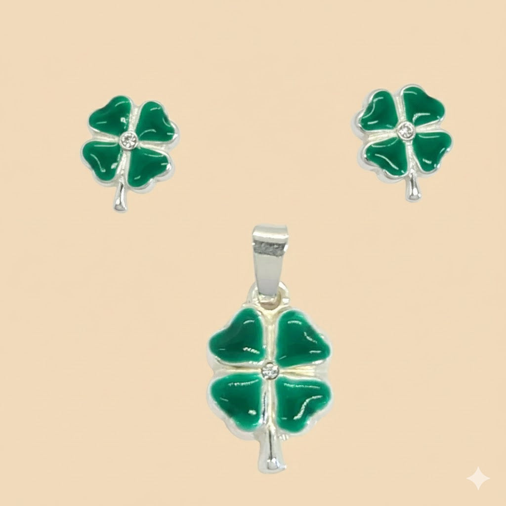 (2-6554) Plata de ley 925 - Juego de cuatro hojas.