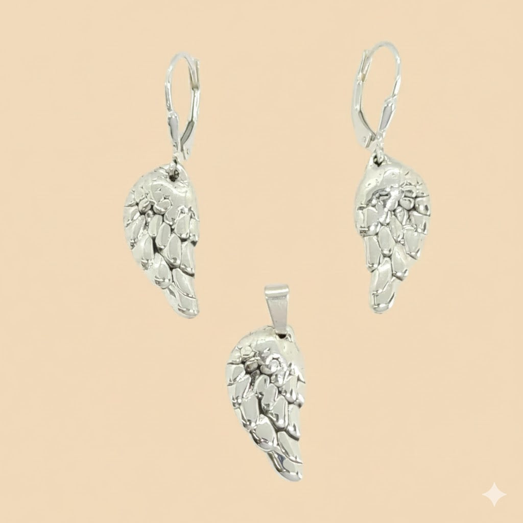 (2-6357) Plata de ley 925 - Juego de alas de ángel.