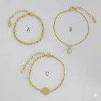 (MBRA-34) Pulsera de eslabones sencillos de acero inoxidable.