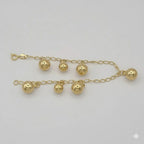 (1-0712) Pulsera de bolas laminadas en oro - 19 cm - BGO