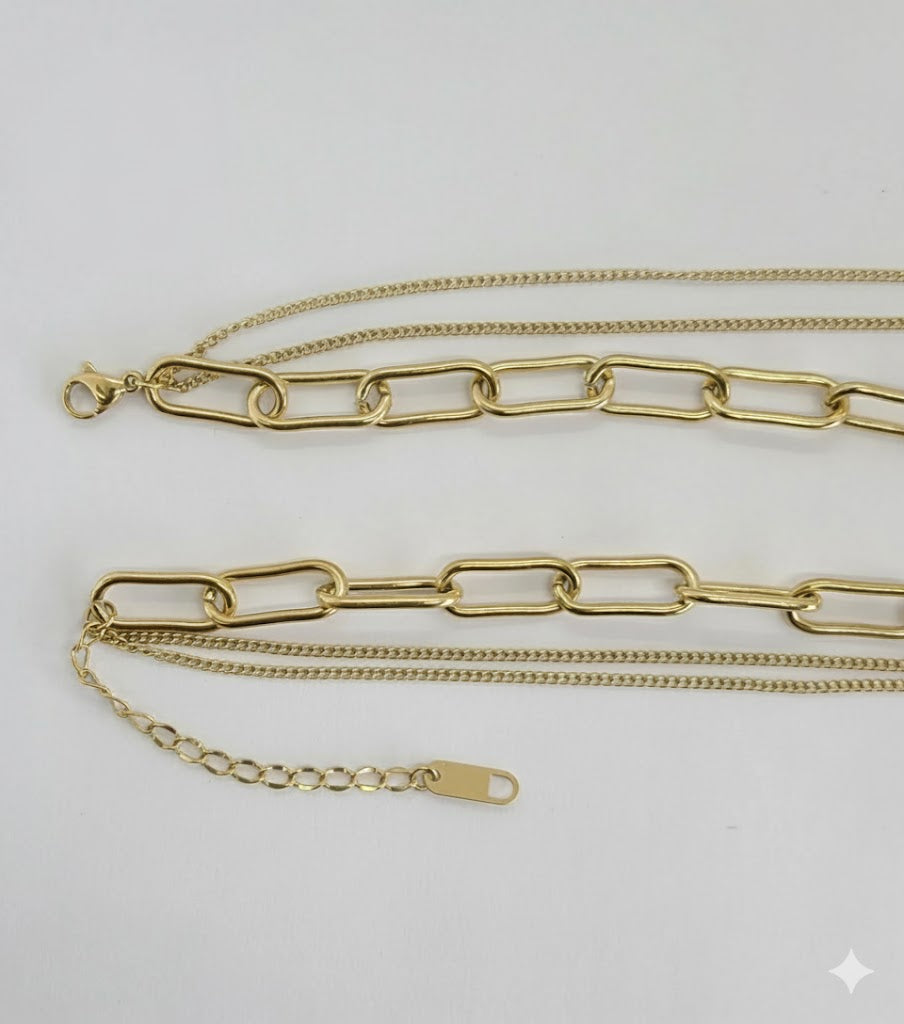 (4-7091) Collar de cadenas en capas de acero inoxidable de 1,5 mm.