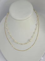 (1-6205) Collar de perlas laminadas en oro - BGF