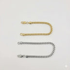 (4-4251) Pulsera de eslabones curvos de acero inoxidable de 5 mm