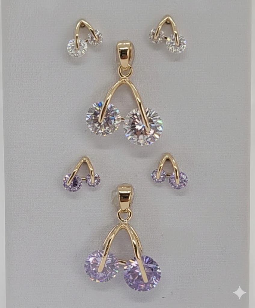 (1-6296) Laminado de oro - Juego de circón - BGO