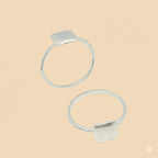 (2-5012-1) Anillo cuadrado de plata de ley 925