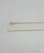 (1-6446) Collar de flor de circonita con eslabones de caja laminados en oro - 45,7 cm - BGF