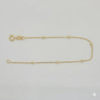 (1-0703) Pulsera de bolas satélite de 1 mm laminadas en oro - BGF