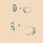 (2-4222) 925 Sterling Silver -Small Zircon Huggies.