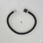 (MBRA-16-Q) Pulsera de acero inoxidable y cuero para hombre.
