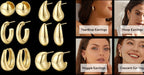 12 Pairs Chunky Gold Hoop Earrings for Women Trendy, Gold Plated Lightweight Hypoallergenic Stack, Thick Open Twisted Huggie Hoops Earring Set