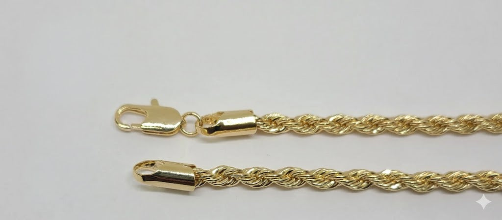 (1-0445) Pulsera de cuerda de 4 mm laminada en oro - BGF