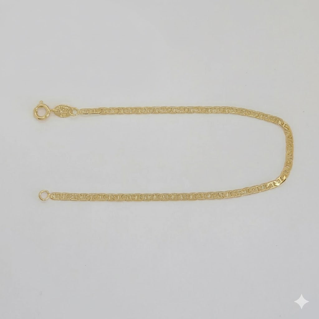 (1-0414) Pulsera de eslabones marineros de 2,5 mm laminados en oro - BGF