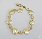 (1-0835) Laminado de oro - Pulsera de San Benito de 6 mm - 7,5" - BGF