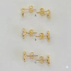 (1-1125) Laminado de Oro - Pendientes de Botón - BGF