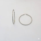 (4-2128) Stainless Steel -Thin Twisted Hoops.
