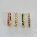 (1-3026) Gold Laminate - Colorful Zircon Band Ring - BGO