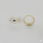 (1-3071-1) Anillo de mal de ojo laminado en oro - BGF