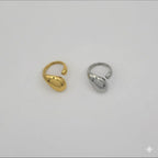 (4-0007) Stainless Steel - Open Teardrop Ring.