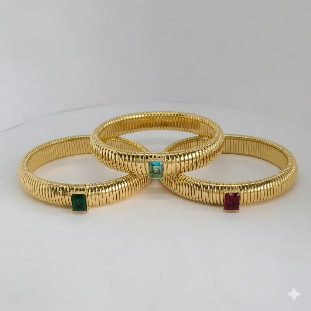 (MBRA-38) Pulsera de cadena Omega gruesa de acero inoxidable de 12 mm.